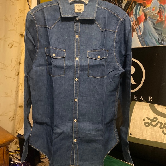 Baird Mcnutt Slim Fit Linen Shirt Sz - Picture 2 of 8